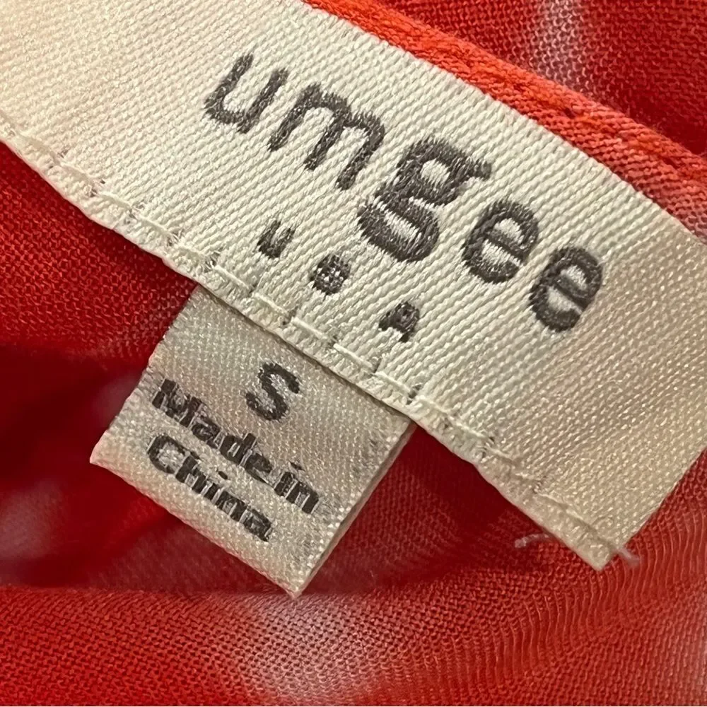 Umgee Asymmetrical Red and White Tie-Dye‎ sleeveless Dress small small